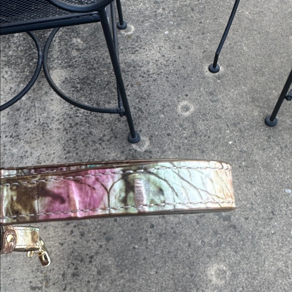 New Unused Brahmin Amethyst Melbourne Leather Purse Strap Multicolor Gold Hooks